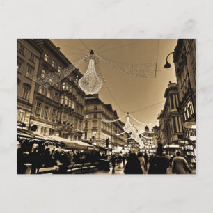 Streets of Vienna at Christmas Holiday Card