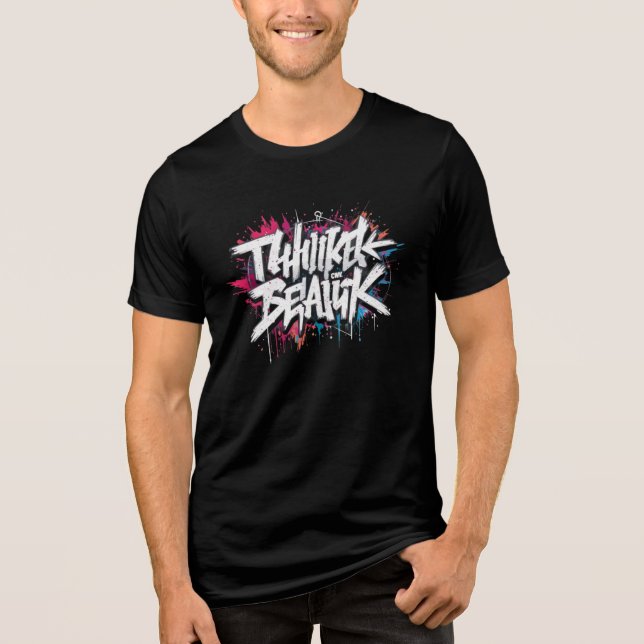 "Streetwear Graffiti T-Shirt – Bold Urban Art Styl Tri-Blend Shirt (Front)