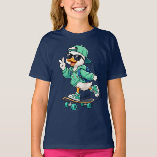 Streetwear Skater Duck Graphic Tee – Trendy Urban