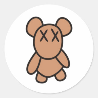 Streetwear Teddybear Hat Classic Round Sticker