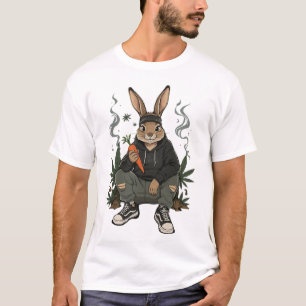 Streetwise Rabbit Smoking Art T-Shirt