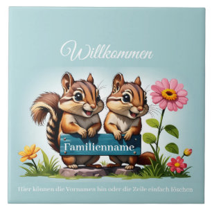 Streifenhörnchen informieren ceramic tile