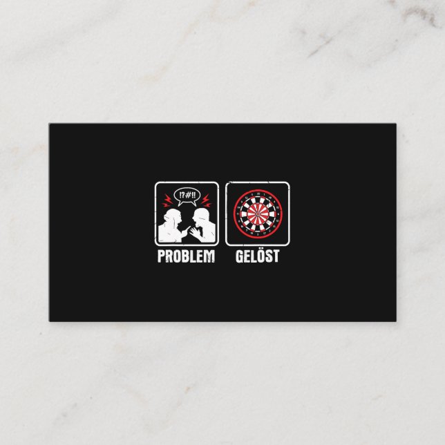 Streit Darts Problem Solved Dart Player Woman Man  Business Card (Front)