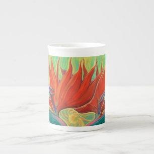 Strelitzia Bird of Paradise Tropical Flower Art Bone China Mug