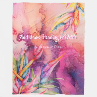 Strelitzia Birds of Paradise Fleece Blanket