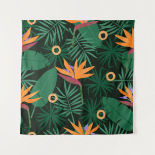 Strelitzia Flowers: Tropic Vintage Background Tapestry