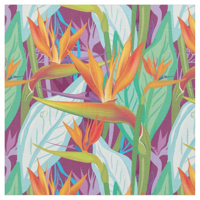 Strelitzia Pattern Fabric (Close Up)