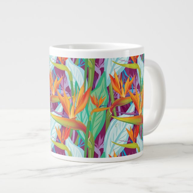Strelitzia Pattern Large Coffee Mug (Front Right)