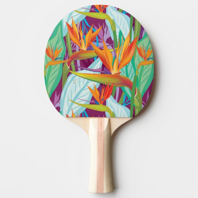 Strelitzia Pattern Ping Pong Paddle (Front)