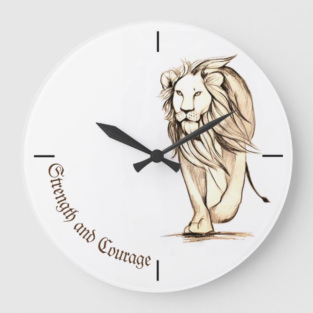 Strength and Courage  Large Clock (Front)