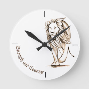 Strength and Courage  Round Clock