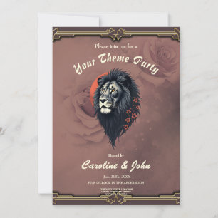 Strength and delicacy united, a black lion invitation