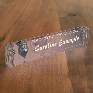 Strength and delicacy united, a black lion nameplate