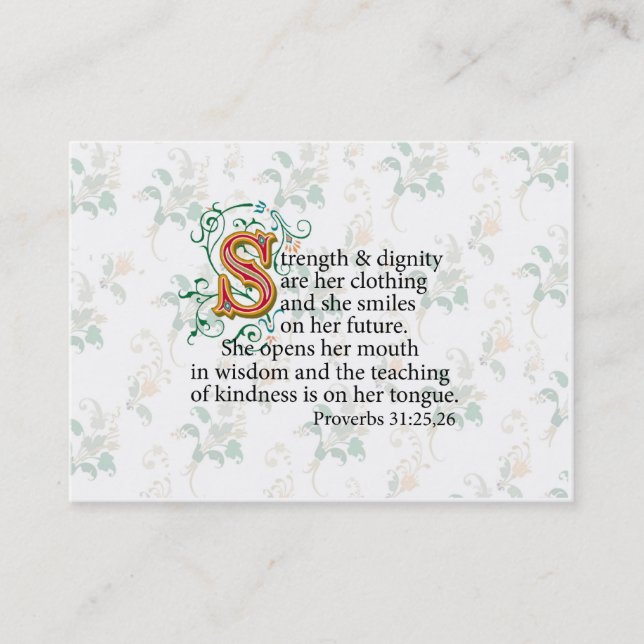 Strength and Dignity and Courage Business Card (Front)