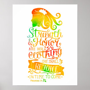 Strength and Honour personalised scripture Poster