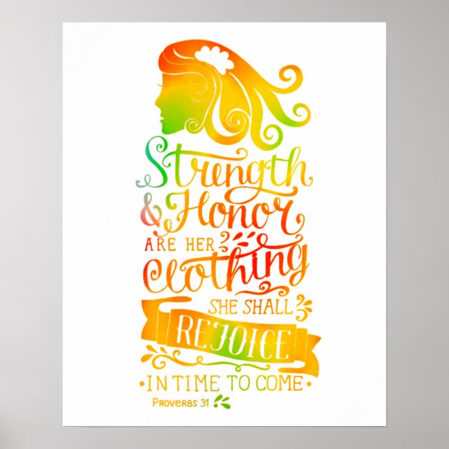 Strength and Honour personalised scripture   Poster (Front)