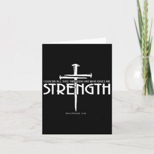 Strength And Nail Cross Bible Verse Christian  Card