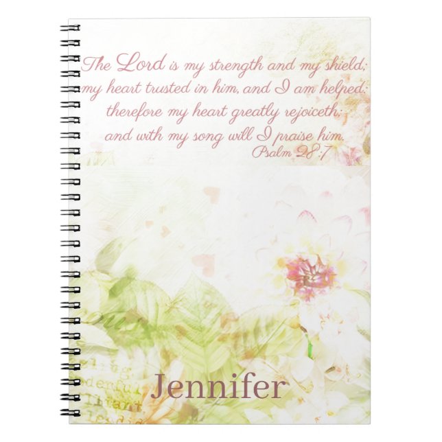Strength and shield personalised notebook (Front)