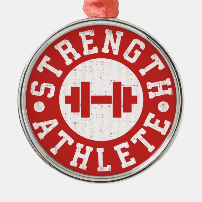 Strength Athlete Metal Tree Decoration (Front)