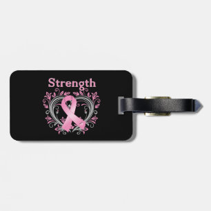 Strength Breast Cancer Awareness Ribbon Luggage Tag