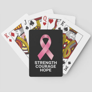 Strength Courage Hope – Cancer Awareness Survivor Playing Cards