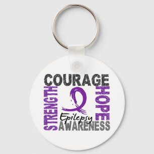 Strength Courage Hope Epilepsy Key Ring