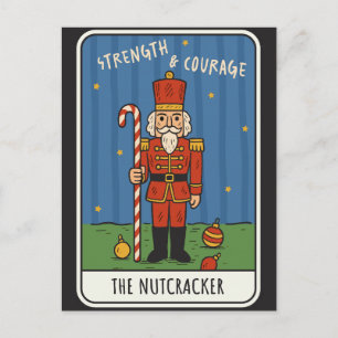 Strength & Courage Nutcracker Soldier Christmas  Holiday Postcard