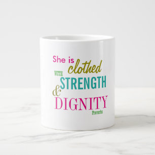 Strength Dignity Bible Verse Girls Inspirational Large Coffee Mug