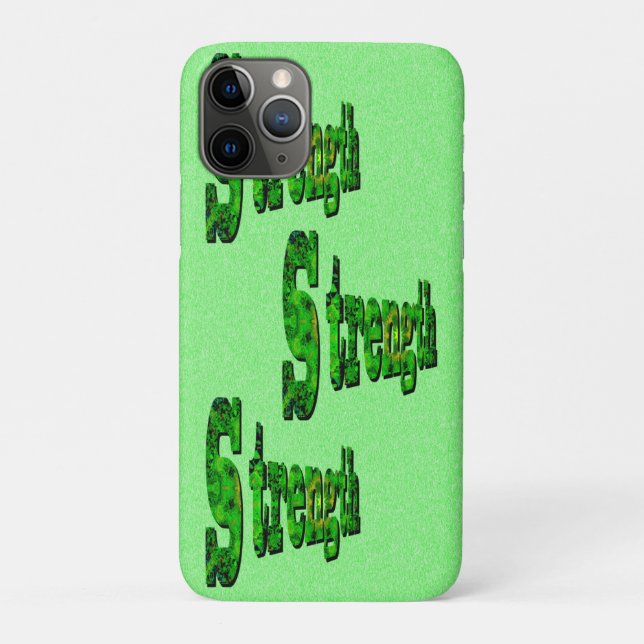 Strength, Dimensional Green Motivational Word,  Case-Mate iPhone Case (Back)