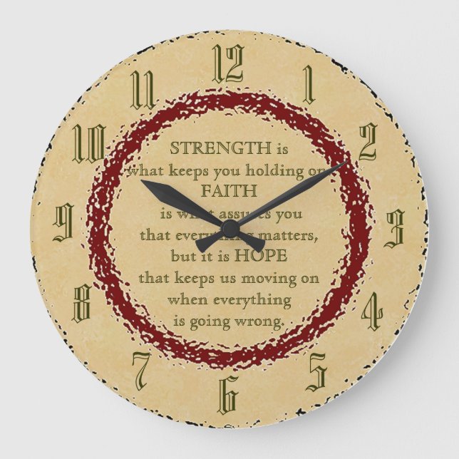 Strength, Faith and Hope Large Clock (Front)