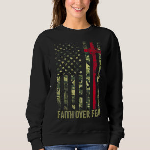 Strength Faith Christian Cross American Usa Flag Sweatshirt