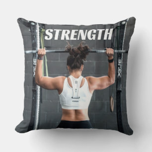 Strength Fittness Women Muscle Worout Motivational Cushion