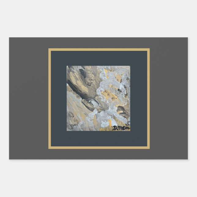 Strength Flat Wrapping Papers in Greys and Gold  Paper Sheet (Front 3)