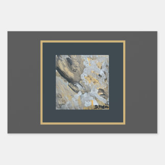 Strength Flat Wrapping Papers in Greys and Gold  Wrapping Paper Sheet