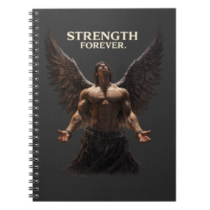 Strength Forever Dark Angel Design – Motivational Notebook