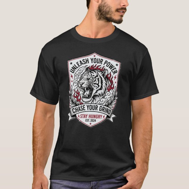 Strength From The Grind Tiger T-Shirt – Unleash  (Front)