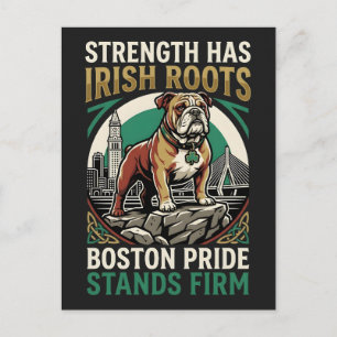 Strength Has Irish Roots Bulldog Postcard
