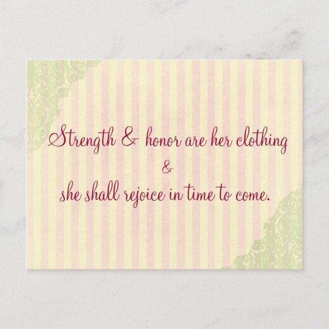 Strength & honour are her clothing postcard (Front)