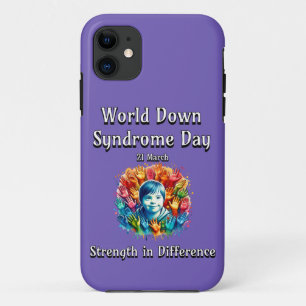 Strength in difference. World Down Syndrome Day. iPhone 11 Case