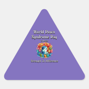 Strength in difference. World Down Syndrome Day. Triangle Sticker