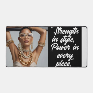 "Strength in Style. Power in Every PIece." Deskmat