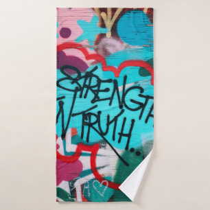Strength In Truth graffiti Bath Towel