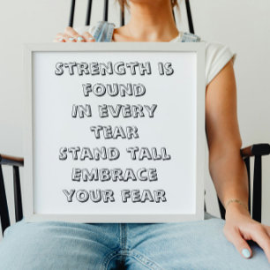 Strength inspirational mini poem poster