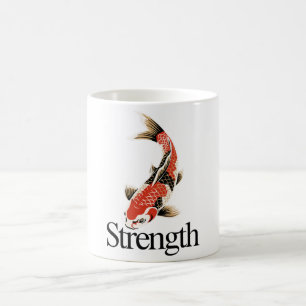 Strength Japanese Koi Symbol for Daily Motivation Coffee Mug
