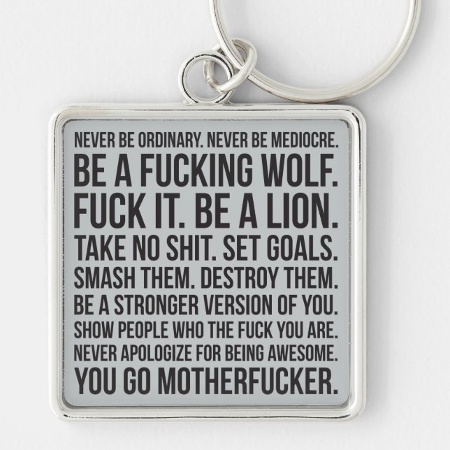 Strength Motivation - Never Be Ordinary Shirt Key Ring (Front)