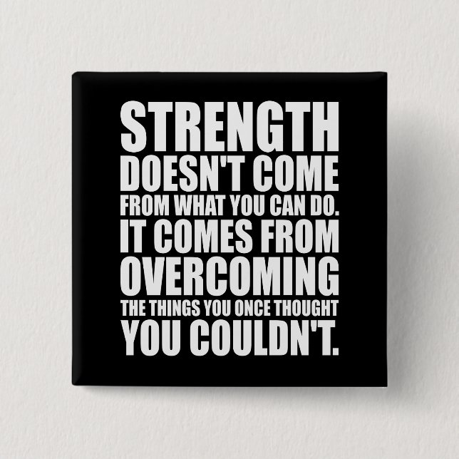 Strength - Motivational Words 15 Cm Square Badge (Front)