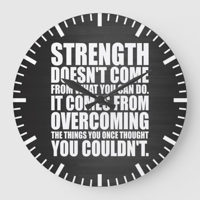 Strength - Motivational Words Large Clock (Front)