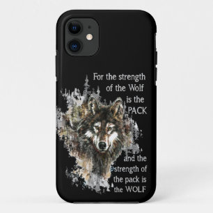 Strength of Wolf is Pack Family Quote  Customize iPhone 11 Case