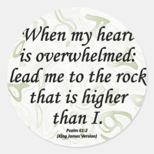 Strength Psalm 61-2 Classic Round Sticker