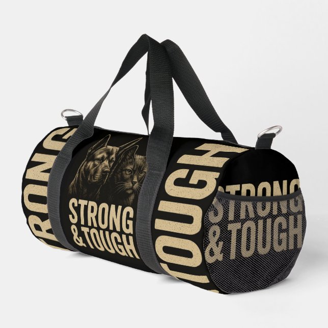 Strength & Resilience: Bold Pet Art Duffle Bag (Right Corner)